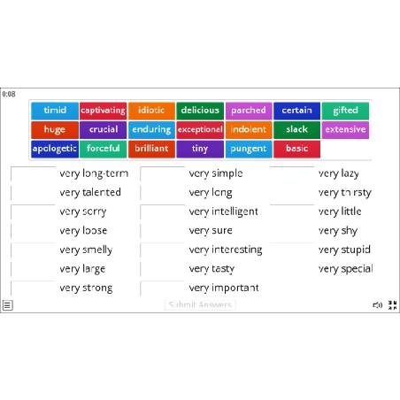 Image of 
<span>C1/C2: Alternative words for 'very' (match up)</span>
