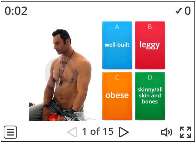 Image of 
<span>C1/C2: Describing a Person's Build (quiz)</span>
