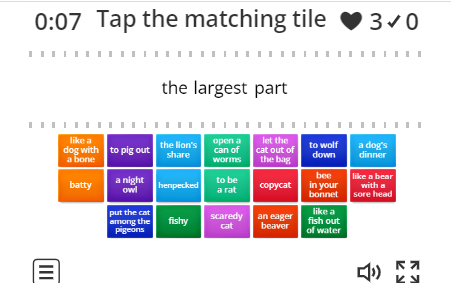 Image of 
<span>C1/C2: Expressions with ANIMALS (find the match)</span>
