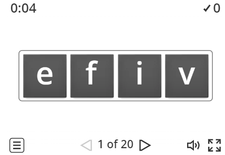 Image of 
<span>A2.2: Counting by fives (anagram)</span>
