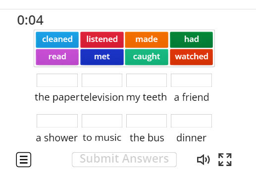 Image of 
<span>A2.1: Everyday activities - find the match</span>
