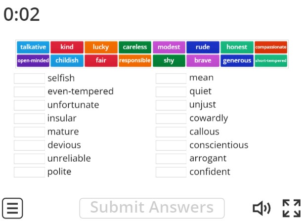 Image of 
<span>C1: Personality Traits, Opposites</span>
